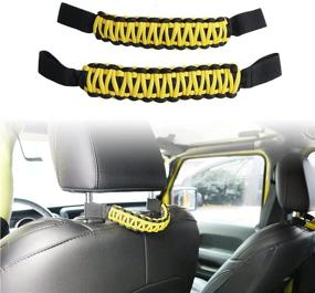 img 2 attached to Buyinhouse 2Pcs Headrest Grab Handles For Jeep Wrangler TJ JK JL Land Cruiser FJ Suzuk Interior Accessories