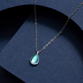 img 3 attached to 🌙 Plavos 925 Moonstone Pendant Necklace: Sterling Silver Dainty Teardrop Pendant - Hypoallergenic Women's Neck Jewelry - Elegant Gift for Girls and Teens