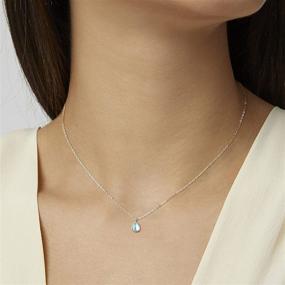 img 1 attached to 🌙 Plavos 925 Moonstone Pendant Necklace: Sterling Silver Dainty Teardrop Pendant - Hypoallergenic Women's Neck Jewelry - Elegant Gift for Girls and Teens