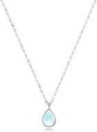 🌙 plavos 925 moonstone pendant necklace: sterling silver dainty teardrop pendant - hypoallergenic women's neck jewelry - elegant gift for girls and teens logo