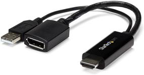 img 4 attached to 📺 StarTech.com 4K HDMI to DisplayPort Video Adapter with USB Power - 6 inch - HDMI 1.4 Male to DP 1.2 Female - Active Monitor Converter (HD2DP)