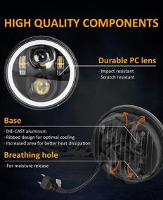 img 2 attached to 🏍️ Zmoon 5.75 inch LED Motorcycle Headlight with Angel Eyes for Harley Davidson Iron 883 Dyna Sportster Softail Street Bob Super Wide Glide Low Rider Night Rod Train Deuce