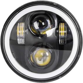 img 4 attached to 🏍️ Zmoon 5.75 inch LED Motorcycle Headlight with Angel Eyes for Harley Davidson Iron 883 Dyna Sportster Softail Street Bob Super Wide Glide Low Rider Night Rod Train Deuce