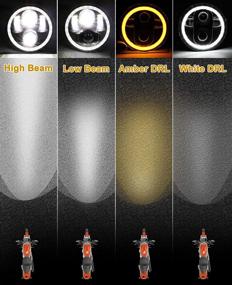 img 3 attached to 🏍️ Zmoon 5.75 inch LED Motorcycle Headlight with Angel Eyes for Harley Davidson Iron 883 Dyna Sportster Softail Street Bob Super Wide Glide Low Rider Night Rod Train Deuce