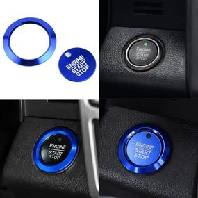 img 3 attached to 🚗 Blue Car Engine Start Stop Button Cover Ring Ignition Start Stop Button Trim Push Button Switch Decor Stickers Auto Interior Accessories for Ford F150 2016-2020 (2Pcs)