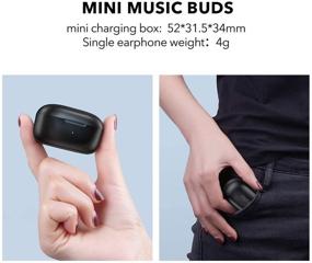 img 2 attached to 🎧 MIFA Беспроводные наушники TWS True Wireless, Bluetooth 5.0 - Стерео наушники – Спортивные наушники с сенсорным управлением, встроенным микрофоном и зарядным кейсом