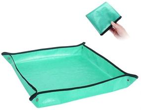 img 3 attached to VIMOA Repotting Mat: Waterproof Indoor Potting Tarp for Easy Apartment Gardening and Succulents Transplantation - 2.2 ft. x 2.2 ft. (Green-1)