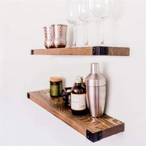 img 3 attached to 🪵 Willow & Grace Walnut Floating Shelves - Live Edge Wood Shelves for Wall Mounting, Modern Rustic Set of 2 All Wood Wall Shelves for Bedroom, Bathroom, Family Room, Kitchen (36 Inch)