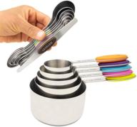 stainless steel measuring cups and magnetic measuring spoons set - good citrus - measure 🍋 dry & liquid ingredients - includes 5 nesting cups, 6 double-sided stackable magnetic spoons & 1 leveler logo