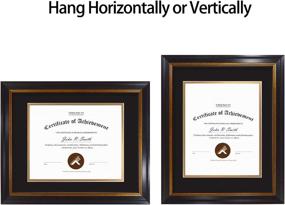 img 1 attached to 🖼️ Golden State Art 11x14 Black Gold & Burgundy Color Frame with Double Mat and Real Glass for Diploma/Certificate - Black Over Gold Double Mat, 1-Pack