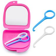 🦷 enhanced oral care: aligner remover tool with ventilated retainer case - 2 pack, pink logo
