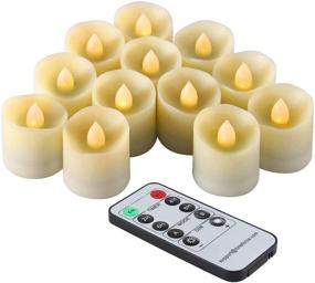 img 4 attached to 🕯️ Flameless Battery Operated Tea Lights with Remote Control and Timer - Realistic Flickering LED Votive Candles for Holiday Decoration - Set of 12 (1.3" Size)