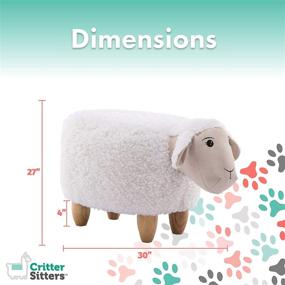 img 1 attached to 🐑 Plush White Sheep Ottoman with a 15" Seat Height by CRITTER SITTERS