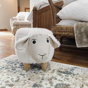 img 3 attached to 🐑 Plush White Sheep Ottoman with a 15" Seat Height by CRITTER SITTERS