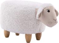 🐑 plush white sheep ottoman with a 15" seat height by critter sitters logo