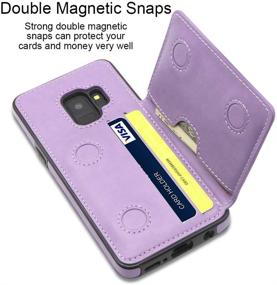 img 1 attached to 📱 LakiBeibi Purple Leather Wallet Case for Samsung Galaxy S9 5.8 Inch (2018) - Flip Folio with Card Holders, Dual Layer Lightweight Design, Magnetic Lock, and Screen Protector Included