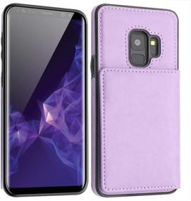 img 3 attached to 📱 LakiBeibi Purple Leather Wallet Case for Samsung Galaxy S9 5.8 Inch (2018) - Flip Folio with Card Holders, Dual Layer Lightweight Design, Magnetic Lock, and Screen Protector Included