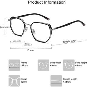 img 1 attached to 👓 SOJOS Fashion Hexagon Square Blue Light Blocking Glasses TR90 Frame - Computer Eyewear SJ5127