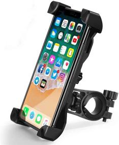 img 4 attached to 🚲 QMEET Bike Phone Mount – Universal Motorcycle Handlebar Holder for iPhone 11, 12 Pro Max, S9, S10 and More – 360° Rotation – 3.5"-6.8" Cellphone Compatibility – Black