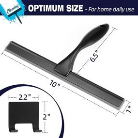 img 3 attached to 🚿 Matte Black 10-Inch All-Purpose Stainless Steel Shower Squeegee for Bathroom, Shower Doors, Mirrors, Tiles, and Car Windows – Streak-Free Cleaning