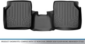 img 2 attached to 🔴 MAXLINER 2nd Row Floor Mat Liner in Black for 2017-2021 Jeep Compass - Compatible with New Body Style, Featuring 1st Row Dual Driver Side Floor Hooks