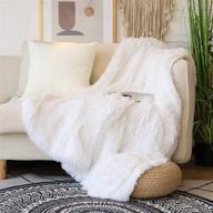 🛋️ pure white long hair shaggy blanket - extra soft faux fur throw for couch or bed logo