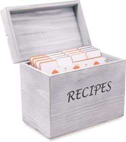 img 4 attached to 📦 Grey Wood Recipe Box Set with 150 4x6 Cards and 16 Dividers - Vintage Farmhouse Style Ideal for Kitchen, Bridal Shower, or Housewarming Gift by Premier Prime Source