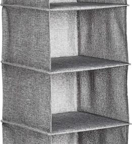 img 2 attached to Organize Your Closet with the Amazon Basics 6-Tier Hanging Closet Shelf in Heather Grey