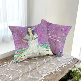 img 2 attached to SANGSANGHOO Cushion Cover - Elegant Gustav Klimt Primavesi Design: 18x18 Throw Pillow Cover for Artistic Home Decor - Printed with Classic Masterpiece on Both Sides
