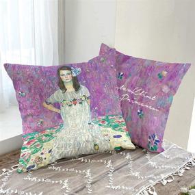 img 4 attached to SANGSANGHOO Cushion Cover - Elegant Gustav Klimt Primavesi Design: 18x18 Throw Pillow Cover for Artistic Home Decor - Printed with Classic Masterpiece on Both Sides