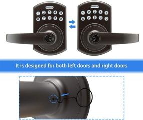 img 3 attached to Signstek Keyless Entry Lever Door Lock with LED Backlit Keypad, Password or Key Access, Oil Rubbed Bronze Finish