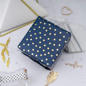 img 3 attached to 🎁 RUSPEPA Gold Foil Wrapping Paper Roll - Small Irregular Dots Navy Background Design for Wedding, Birthday, Shower, Congrats & Holiday - 30" X 16 ft