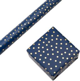 img 4 attached to 🎁 RUSPEPA Gold Foil Wrapping Paper Roll - Small Irregular Dots Navy Background Design for Wedding, Birthday, Shower, Congrats & Holiday - 30" X 16 ft