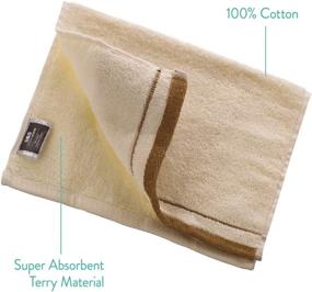 img 2 attached to 🛀 Creative Scents Cotton Fingertip Towels Set - 4 Pack - Extra-Absorbent and Soft Terry Towels for Bathroom - Decorative 11 x 18 Inches - Ideal Powder Room, Guest, and Housewarming Gift (Cream and Brown)