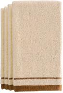 🛀 creative scents cotton fingertip towels set - 4 pack - extra-absorbent and soft terry towels for bathroom - decorative 11 x 18 inches - ideal powder room, guest, and housewarming gift (cream and brown) logo
