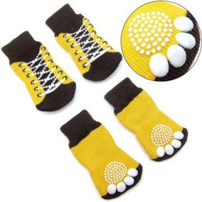 img 1 attached to 🐾 Alfie Pet - Gari Set of 4 Indoor Dog Paw Protection Socks