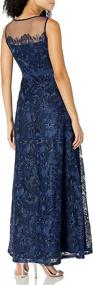 img 1 attached to 👗 Long Metallic Embroidered Dress Petite for Women by Adrianna Papell