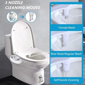 img 2 attached to 🚽 Nebulastone Bidet Toilet Seat Attachment: Self-Cleaning Dual Nozzle, Adjust Water Pressure for Sanitary and Feminine Wash