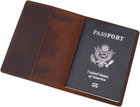 img 1 attached to 👜 Stylish Leather Passport Cover for Women - Protect Your Travel Documents in Style!