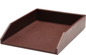 img 2 attached to Gallaway Leather Letter Tray Desk Organizer - Premium Pu Leather Tray for Efficient Office Organization & A4 Document Storage, Stackable Drawers for Enhanced Desk Storage (Brown)