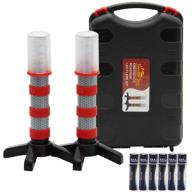 🚦 twinkle star emergency roadside flares kit with led safety strobe, magnetic base, detachable stand, and solid storage case - set of 2 logo