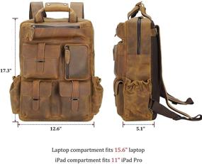 img 3 attached to Cowhide Leather Multiple Backpack Warranty Backpacks