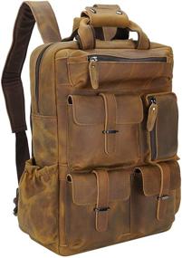 img 4 attached to Cowhide Leather Multiple Backpack Warranty Backpacks