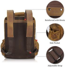 img 1 attached to Cowhide Leather Multiple Backpack Warranty Backpacks