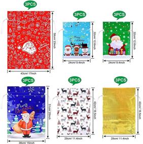 img 1 attached to 🎁 Drawstring Christmas Gift Bags: Festive Decorations and Convenient Packaging