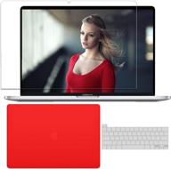 🔴 complete protection with macbook pro case, screen, and keyboard cover bundle - 2019 release edition, 16 inch a2141 (red) logo