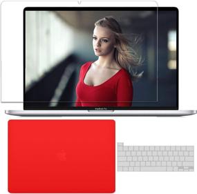 img 4 attached to 🔴 Complete Protection with MacBook Pro Case, Screen, and Keyboard Cover Bundle - 2019 Release Edition, 16 inch A2141 (Red)