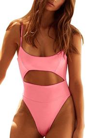 img 2 attached to 👙 Womens Spaghetti Strap Monokini Swimwear by QINSEN - Affordable Women's Clothing