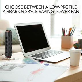 img 3 attached to 🌬️ Enhance Your Workspace with Sharper Image AXIS 12" Airbar USB Powered Tower Desk Fan - Full-Range Tilt, 3-Speed Touch Control, Black