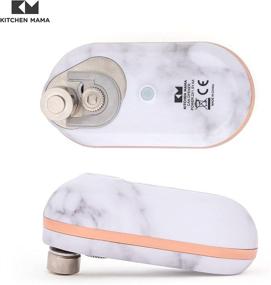 img 3 attached to 🍽️ Kitchen Mama Mini Battery-Operated Can Opener: Easy One-Button Operation and Safe, Sharp-Edge-Free Design - Food-Safe and Compact in Marble White